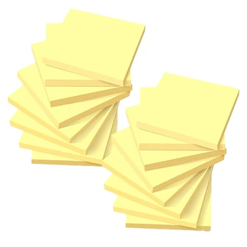 16 Книг Общим объемом 1600 стикеров Желтая бумага для заметок Офисные напоминания Бумага для заметок