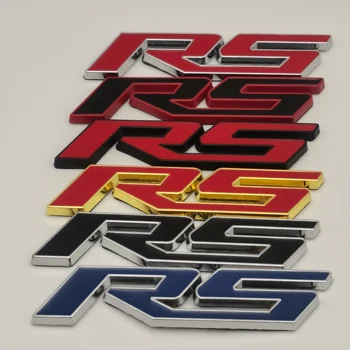 1ШТ 3D Металлический логотип RS Эмблема Наклейка Логотип Подходит для эмблемы серии C-hevrolet Explorer RS K-oluze P-ioneer Модификации эмблемы
