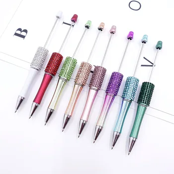 20шт Ручка с бриллиантами, украшенная бисером, разноцветные шариковые ручки 