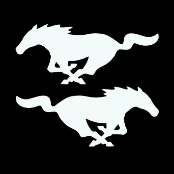 22 см * 8,8 см Mustang Horse (1 Правый и 1 Левый) Режим Виниловая Наклейка Черный Серебристый Stiker Автомобильные Аксессуары Автомобильные Аксессуары
