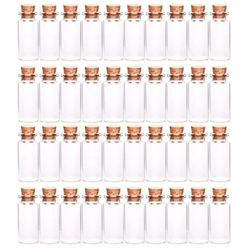 40 шт флаконов и бутылочек, мини-стеклянная бутылка с пробковой пробкой, бутылки для пожеланий, для свадеб, творений и украшений (10 мл)