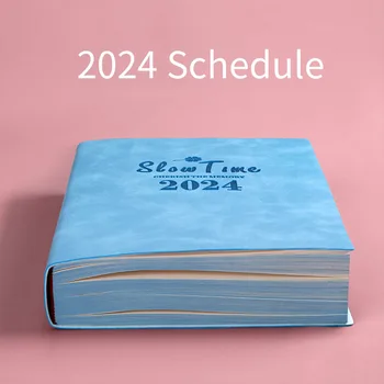 400 страниц Книги на 2024 год с новой повесткой дня, деловая самодисциплина, встроенный дневник, студенческая тетрадь, канцелярские принадлежности