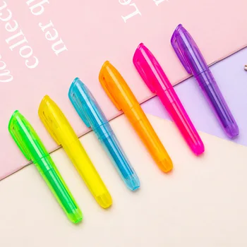6 шт. Цветной конфетный маркер, маркерные кисти, Флуоресцентные маркеры для рисования ручками, канцелярские школьные принадлежности