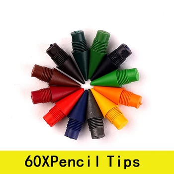 60шт Цветных карандашей, Стираемые кончики карандашей, Вечные заправки карандашей, Сменные заправки карандашей, Вечные Наконечники карандашей 