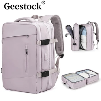 Geestock Выдвижной Дорожный рюкзак Унисекс Для женщин, Большие спортивные сумки для багажа, рюкзаки для ноутбука с USB-зарядкой, рюкзаки для деловых поездок, Рюкзак для ноутбука