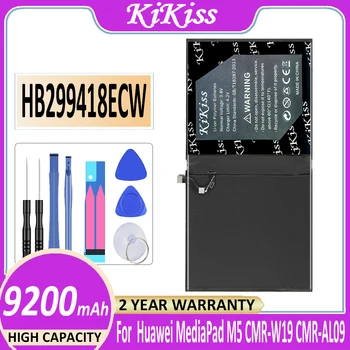 KiKiss Сменный Аккумулятор емкостью 9200 мАч HB299418ECW Для Huawei MediaPad M5 CMR-W19 CMR-AL09 BAH2-L09 Мощный Аккумулятор Телефона