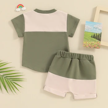 Ledy Champswiin, летняя одежда для маленьких мальчиков, Цветная футболка с коротким рукавом, пуловеры, топы, шорты для бега трусцой, Комплект одежды