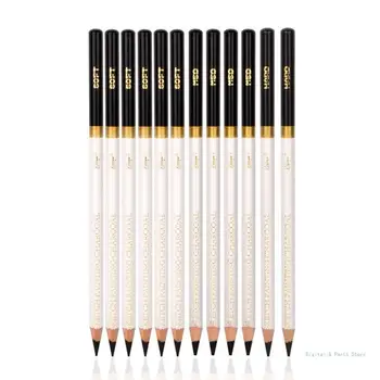 M17F 12шт Профессиональные карандаши для эскизов Угольные карандаши для начинающих детских зарисовок