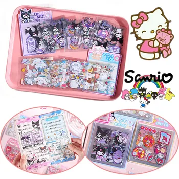 Sanrio Hello Kitty Kawaii, Наклейки для руководства, Набор наклеек для карточек, Художественные канцелярские школьные принадлежности, Материал для украшения, Прозрачная наклейка