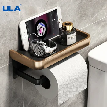 ULA Золотая / черная полка Для хранения в ванной, Алюминиевые Полки для хранения туалетных полотенец, Настенная Душевая стойка, Аксессуары для ванной комнаты