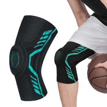 WOSWEIR Баскетбольные наколенники с силиконовой подкладкой, 1 шт., бандаж для надколенника, Наколенник для поддержки суставов, Компрессионный рукав для фитнеса, Защитный рукав для фитнеса