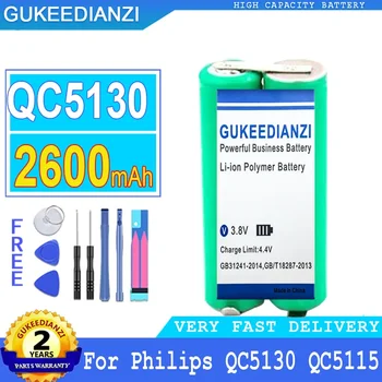 Аккумулятор GUKEEDIANZI для Philips, QC5115, QC5120, QC6130, Батарейки Для машинки для стрижки волос, 2600 мАч