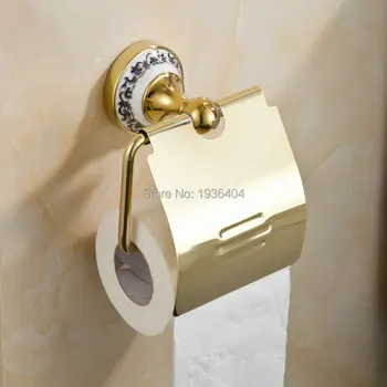 Аксессуар для ванной комнаты в европейском стиле с золотой отделкой, Держатель для туалетной бумаги, Водонепроницаемый Диспенсер для бумаги высокого качества из нержавеющей стали PH210