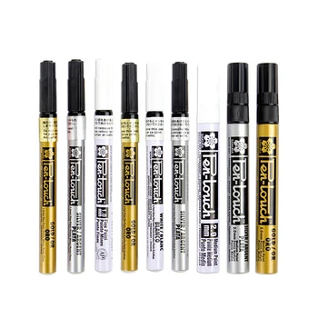 Белые, серебристые, Золотые перманентные металлические маркерные ручки 0.7/1.0/2.0 мм Студенческий эскиз, маркеры для граффити, канцелярские принадлежности для рисования с крючком