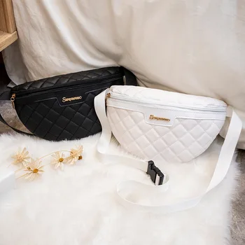 Высококачественная и универсальная поясная сумка с вышивкой Lingge, повседневная текстура, большая вместительная нагрудная сумка через плечо и сумка в виде полумесяца