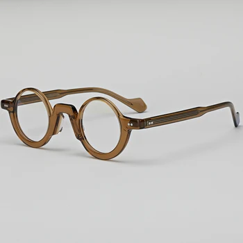 Высококачественная круглая ацетатная оправа для очков, женские высококачественные мужские дизайнерские брендовые оптические очки для близорукости, очки для пресбиопии.
