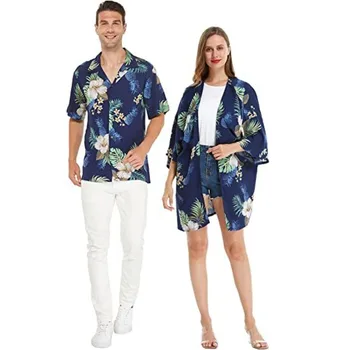 Гавайская рубашка или кимоно для вечеринки на пляже для пары