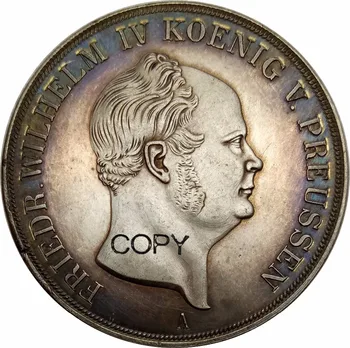 Германские государства Королевство Пруссия 2 Талера / 3 1/2 Гульдена Фридрих Вильгельм IV 1855 г. Серебряные монеты с Латунным покрытием