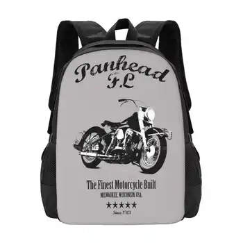 Дизайн с рисунком Fl Panhead, ноутбук, школьные сумки, мотоцикл Panhead, Классический мотоцикл, Винтажный транспорт на мотоцикле