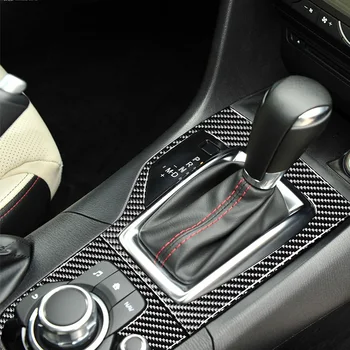 Для Mazda 3 Декоративная наклейка 2013-2016 Черная панель кнопок Декоративная наклейка из углеродного волокна рамка панели переключения передач