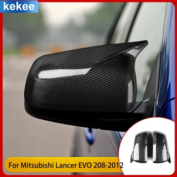 Для Mitsubishi Lancer Evolution EVO X 10th 2008-2015 Зеркало заднего вида из настоящего сухого углеродного волокна Фурнитура Аксессуары для экстерьера автомобиля