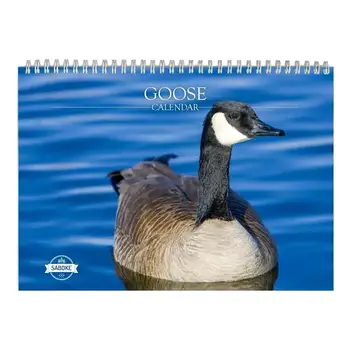 Ежемесячный настенный календарь с животными, годовой график с рисунком гусей, годовой график повышения эффективности жизни, настенный планировщик