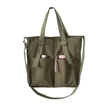 Женская холщовая сумка-мессенджер, молодежная женская модная сумка через плечо, студенческие женские сумки через плечо большой емкости, женский пакет