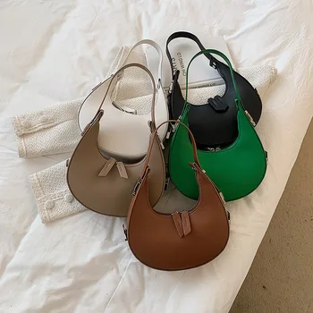 Женские роскошные дизайнерские сумки из искусственной кожи, кошельки 2022 года, модный винтажный кошелек с двойной застежкой-молнией в виде полумесяца, сумки-бродяги через плечо