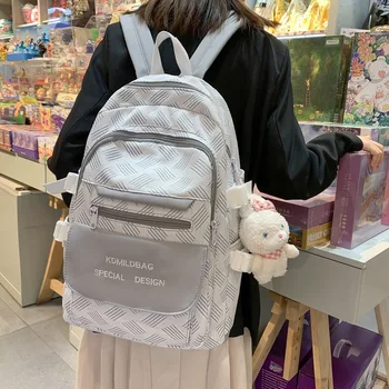 Женский рюкзак через плечо, Корейская мода, студенческая школьная сумка большой емкости, нейлоновый Водонепроницаемый рюкзак для путешествий, школьный рюкзак