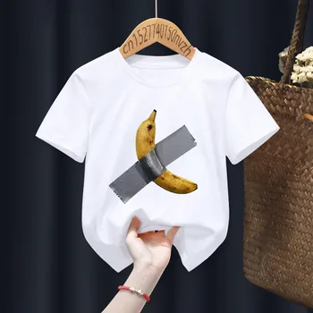 Забавные футболки с банановой лентой для мальчиков и девочек, Подарок из Аниме Для Маленьких Детей, Одежда в стиле Харадзюку, Прямая поставка
