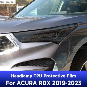 Защита автомобильных фар Дымчато-черного оттенка, защитная пленка от царапин, наклейки из ТПУ для ACURA RDX 2019-2023, Аксессуары