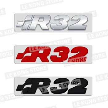 Значок R32 Автомобильная Головка Багажник Наклейка На Кузов Наклейка Эмблема Аксессуары Для Golf R 5 6 Polo MK2 MK3 MK4 MK5 MK6 MK7 Металлический Стайлинг Автомобиля