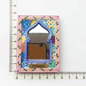 Изысканная резная зеркальная рамка из Омана, Магнит на холодильник, Декоративная Туристическая сувенирная наклейка с сообщением, ремесла