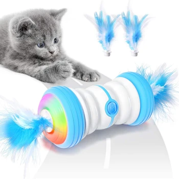 Интерактивная игрушка для кошек в помещении, автоматические игрушки для кошек с неправильным движением и красочной светодиодной подсветкой, перезаряжаемая игрушка-трек для котенка