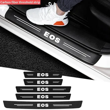 Карбоновая лента для автомобильных порогов Накладка на порог для VW EOS Значок с логотипом Защита бампера багажника Защитные полосы Аксессуары