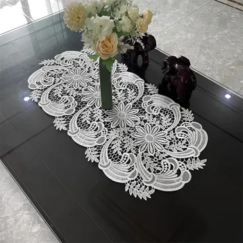 Китайская классическая вышивка крючком полый процесс овальная скатерть набор ковриков для стола кухня гостиная шкаф для хранения пылезащитный декор