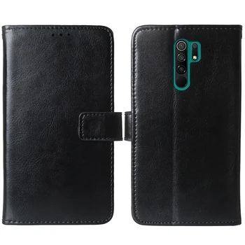 Классический чехол-бумажник для Xiaomi Redmi 9 9A 9C, сумка для телефона, чехол-подставка, откидной корпус, слот для карт, чехол