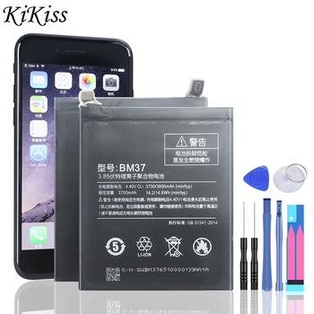 Литий-полимерный аккумулятор для Xiaomi, высокое качество, BM37, BM 37, для Xiaomi Mi 5S Plus, Mi5S Plus, 4850 мАч