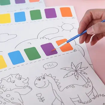 Маленький художник Детский сад Игрушки своими руками Пустой набор бумаги для рисования Бумага для раскрашивания с краской и кистью Акварельная бумага
