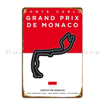 Металлическая вывеска на стене гоночного трека My F1 Monaco, Украшение пещеры, Индивидуальный Декор стен, Жестяная вывеска, Плакат