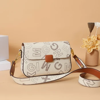 Модная женская сумка с буквенным обозначением, сумка с квадратным клапаном, роскошная дизайнерская сумка через плечо, универсальная сумка-мессенджер, Новые сумки для женщин
