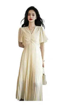 Модное платье с V-образным вырезом для женской одежды 2023 года