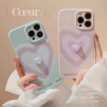 Модный Сладкий 3D Чехол Для Телефона Love Heart Для iPhone 14 13 12 11 Pro Max 14Plus С Мягким Бампером, Задняя Крышка, Противоударная Защитная Оболочка