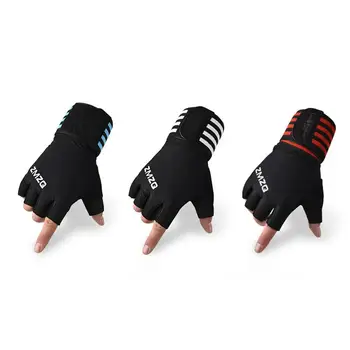 Мужские перчатки для спортзала Велосипедные перчатки на полпальца Pro Fitness Тяжелая атлетика Тренировки по бодибилдингу Спортивные упражнения Велосипедные перчатки