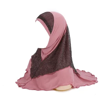Мусульманский хиджаб с сетчатым слоем, Надетый Исламский шарф, Повязка на голову, Шаль, Шапочка, Хиджаб, Шарф для подчеркивания, Шапки
