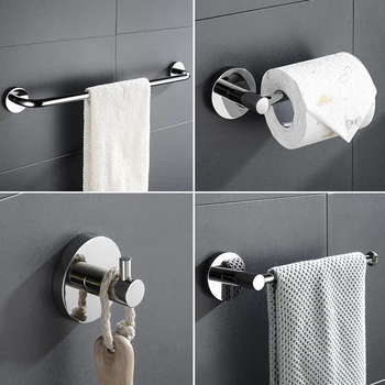 Набор для ванной комнаты из 4 предметов, матовый никель, Нержавеющая сталь, Круглая настенная вешалка для полотенец, держатель туалетной бумаги, крючок для одежды