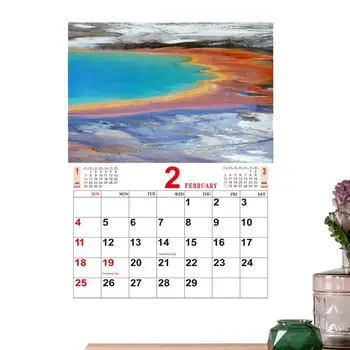 Настенный календарь на 2024 год Ежемесячные Природные пейзажи Настенный календарь путешествий Коллекция фотографий природы Ежемесячный календарь для кабинета