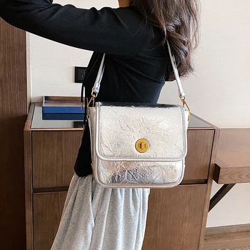 Новая женская сумка с простым засовом, модный дизайн, сумка-тоут, кошелек, сумка через плечо, женская повседневная сумка подмышками, сумка через плечо