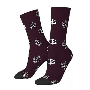 Носки с эмблемой Buffy Heart Flame Harajuku, Супер мягкие чулки, Всесезонные носки, Аксессуары для подарков унисекс