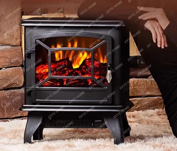 Обогреватель Бытовой Энергосберегающий Вентилятор для теплого воздуха Пламя Камина Печь для запекания в спальне
